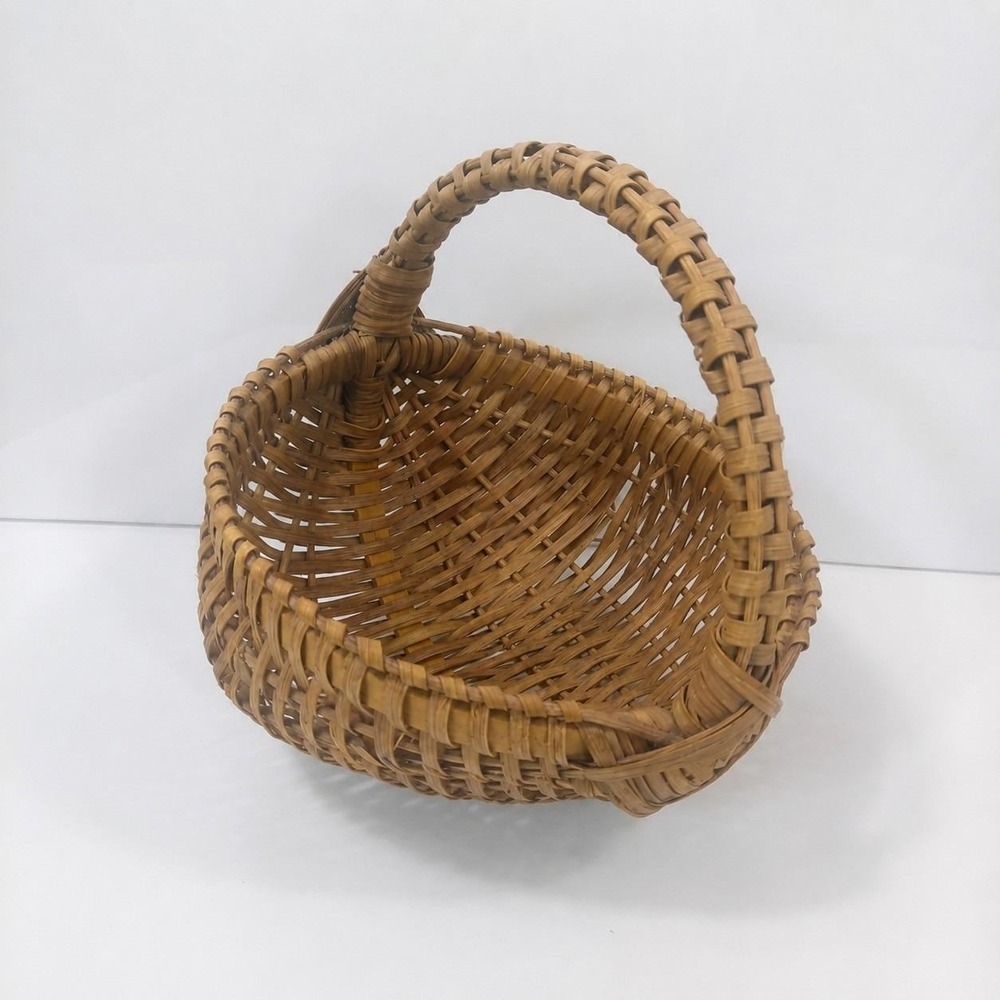 Vintage Handwoven Splint Gathering Basket Primitive Farmhouse Rustic Country... - Picture 6 of 15